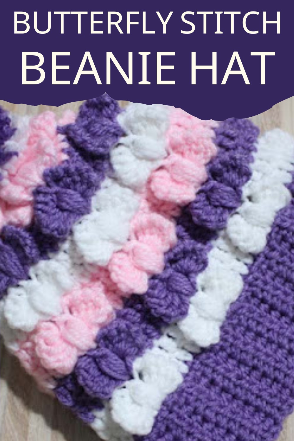 Butterfly Stitch Beanie Hat