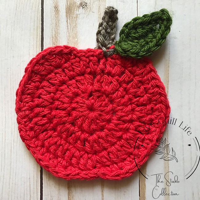 Crochet Apple Coasters Pattern 