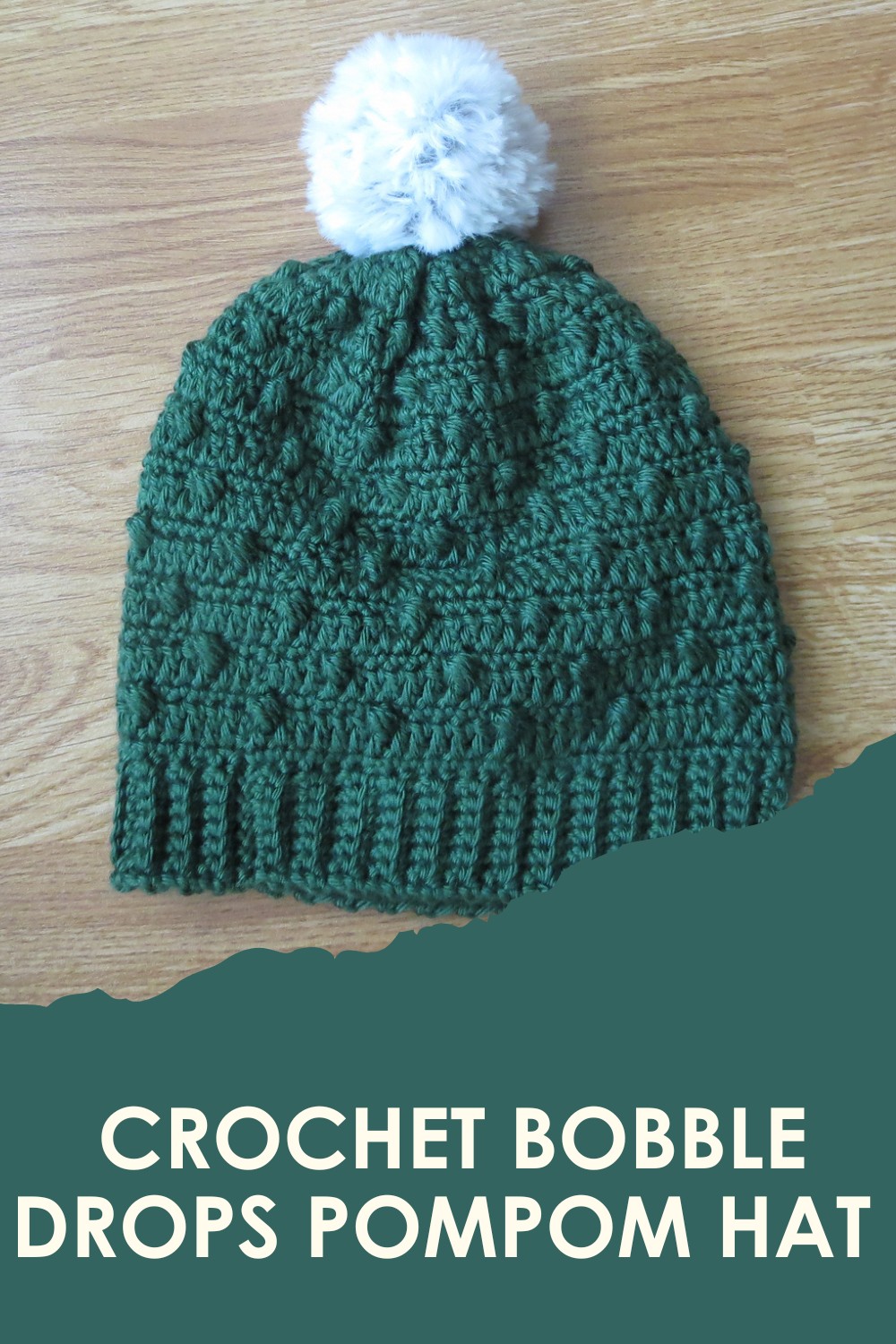 Crochet Bobble Drops Pompom Hat Pattern