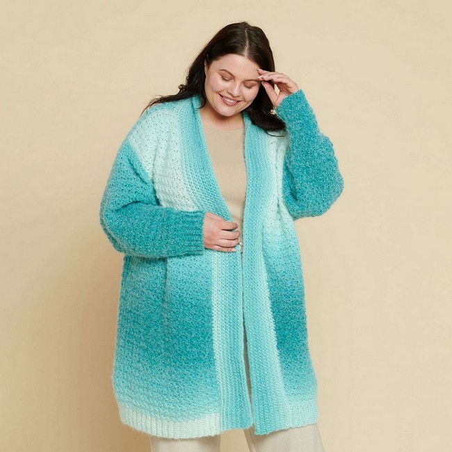 Crochet Caron Slounge Cardigan Pattern