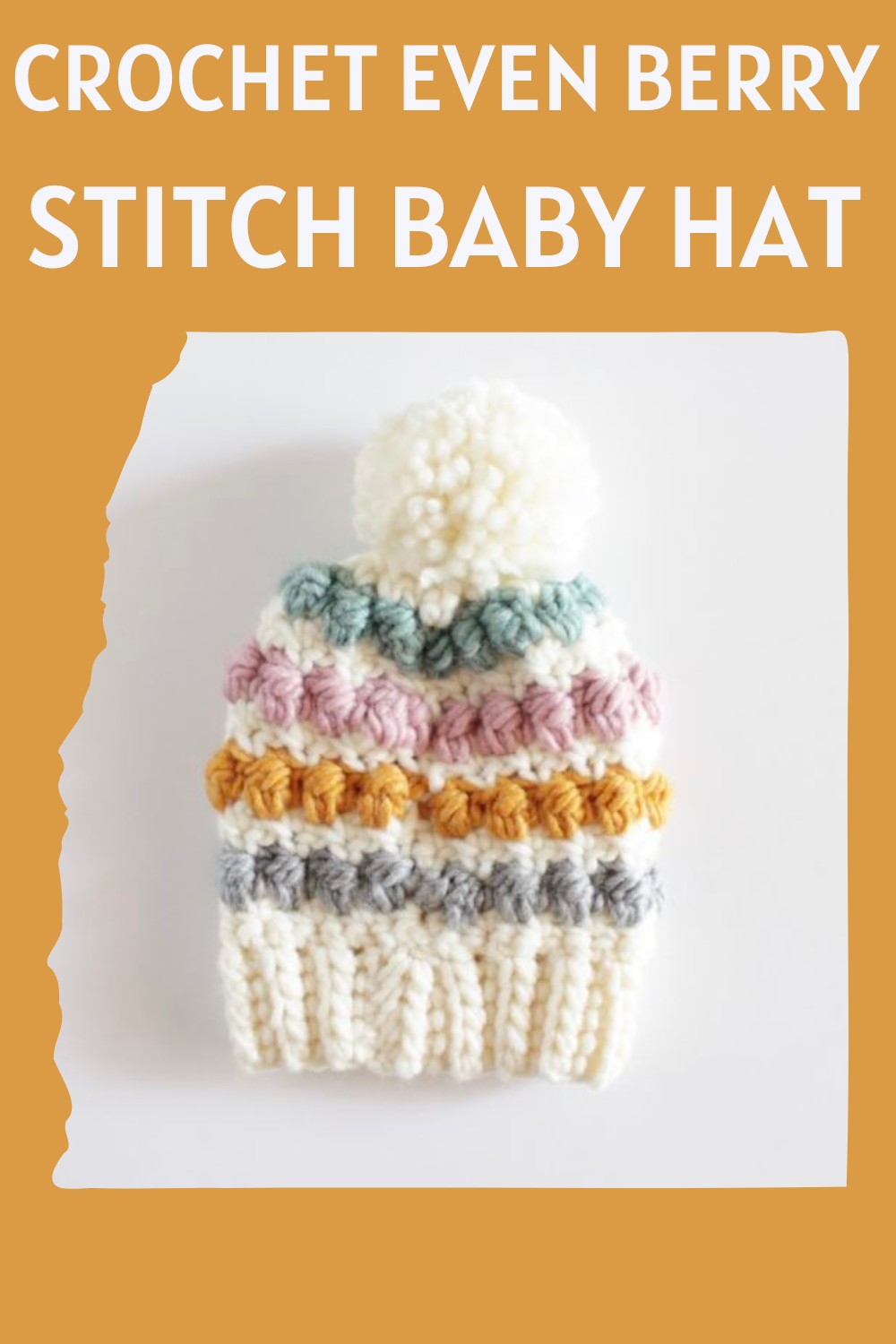 Crochet Even Berry Stitch Baby Hat Pattern