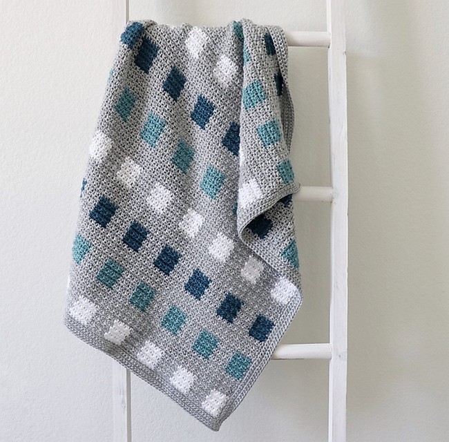 Crochet Even Squares Baby Blanket Pattern