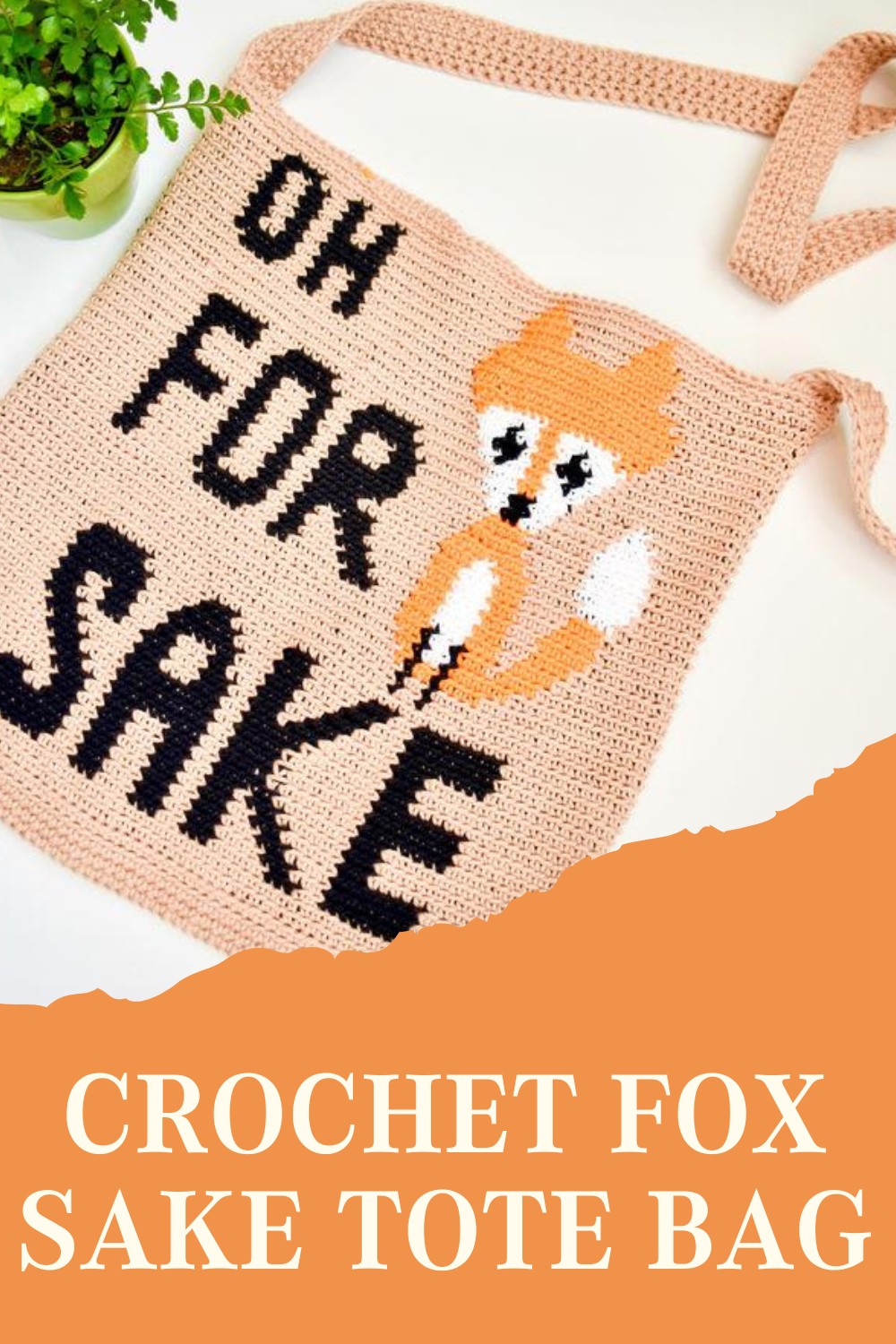 Crochet Fox Sake Tote Bag
