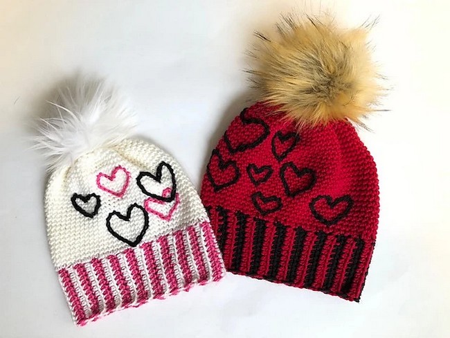 Crochet Happy Hearts Hat Pattern