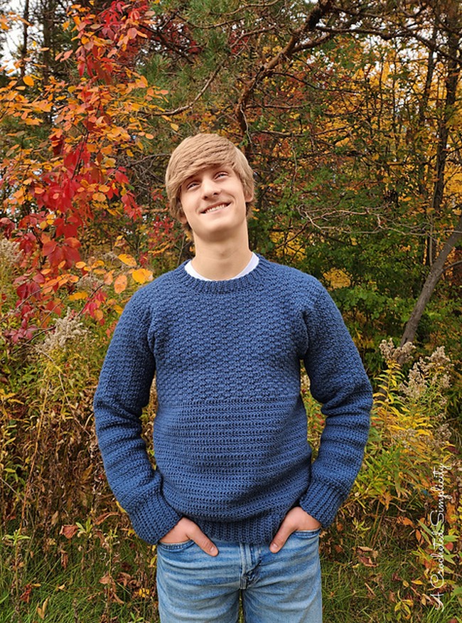 Crochet Men's Split Level Pullover Pattern