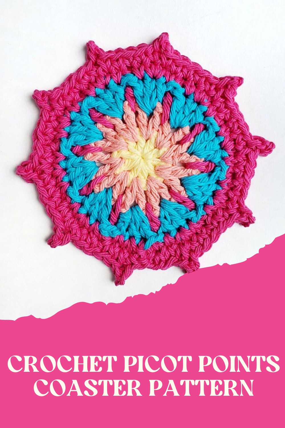 Crochet Picot Points Coaster Pattern