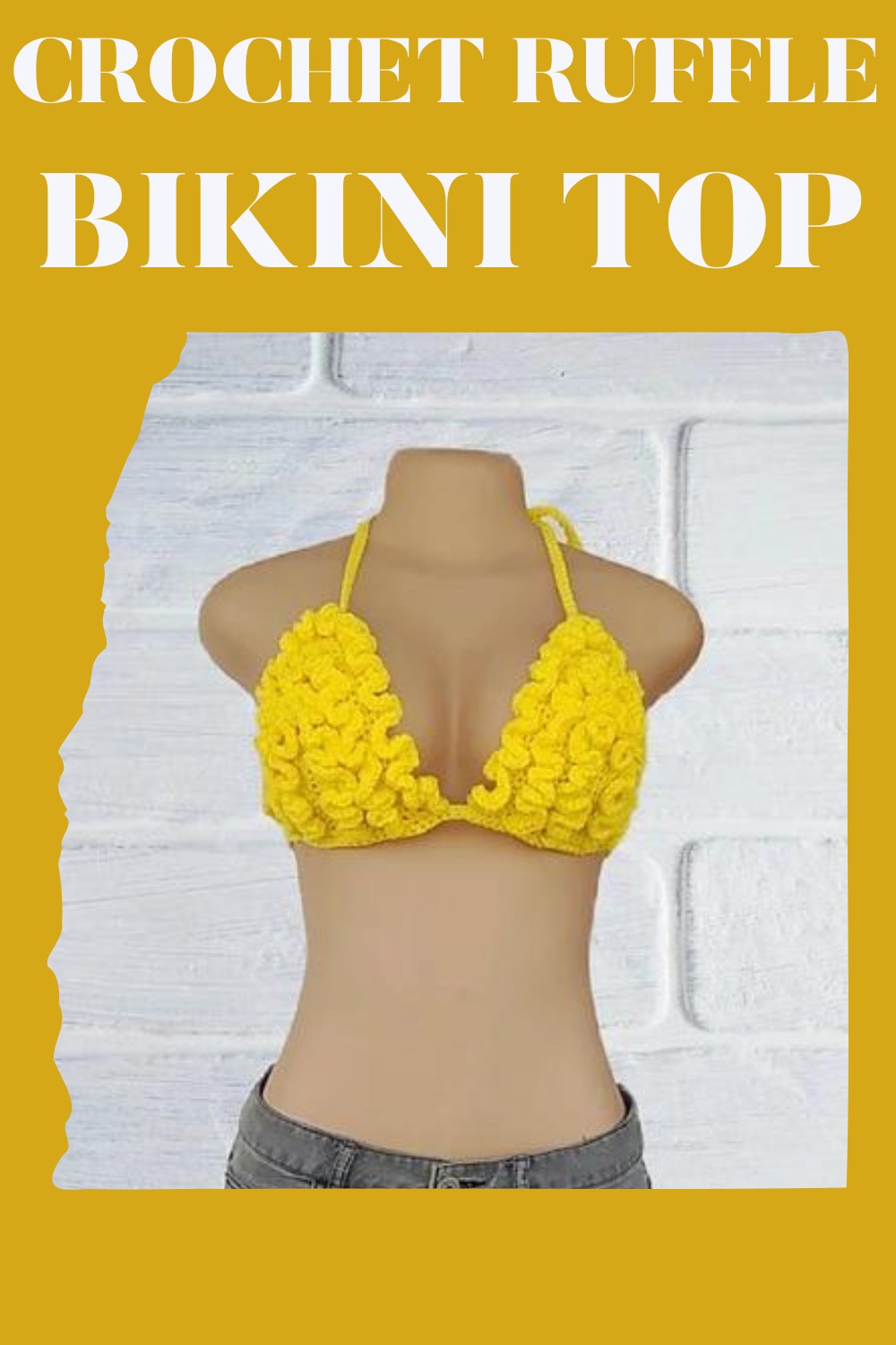 Crochet Ruffle Bikini Top