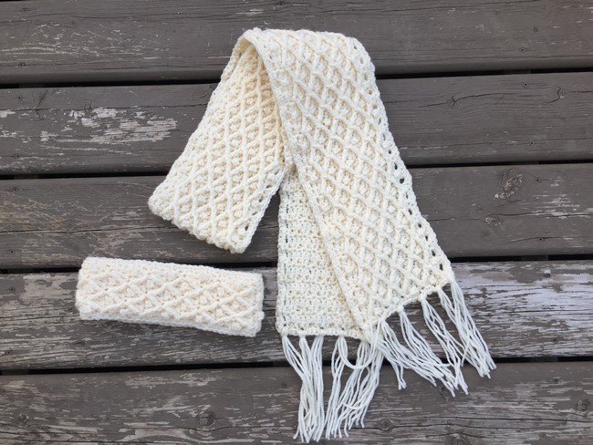 Diamond In The Rough Crochet Winter Scarf Pattern