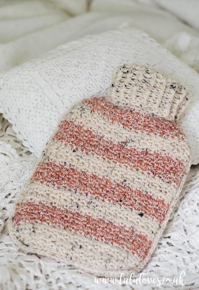Free Crochet Pattern - Hot Water Bottle Cosy