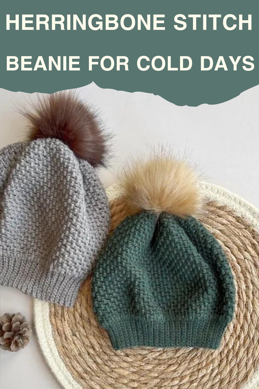Herringbone Stitch Beanie For Cold Days