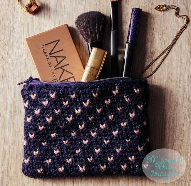 Mini Heart Pouch Crochet Pattern