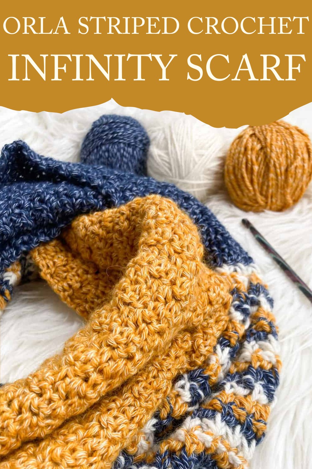 Orla Striped Crochet Infinity Scarf