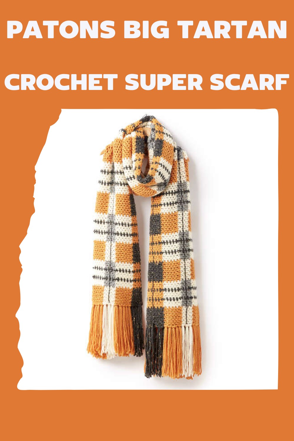 Patons Big Tartan Crochet Super Scarf Pattern