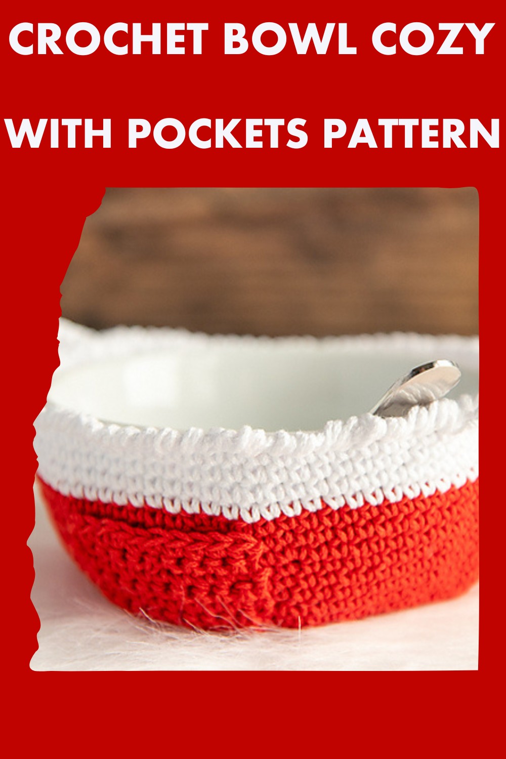 CROCHET BOWL COZY WITH POCKETS PATTERN