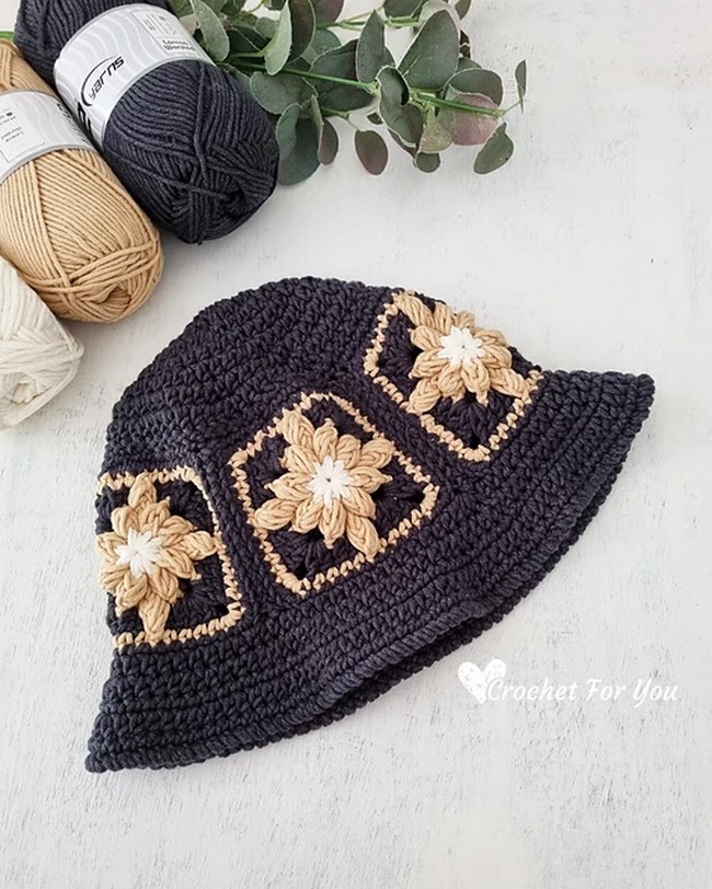 Crochet Bobble Bucket Hat Pattern