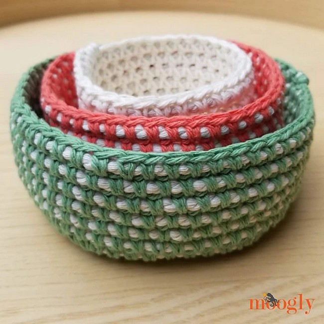 Crochet Cord Nesting Bowls Pattern