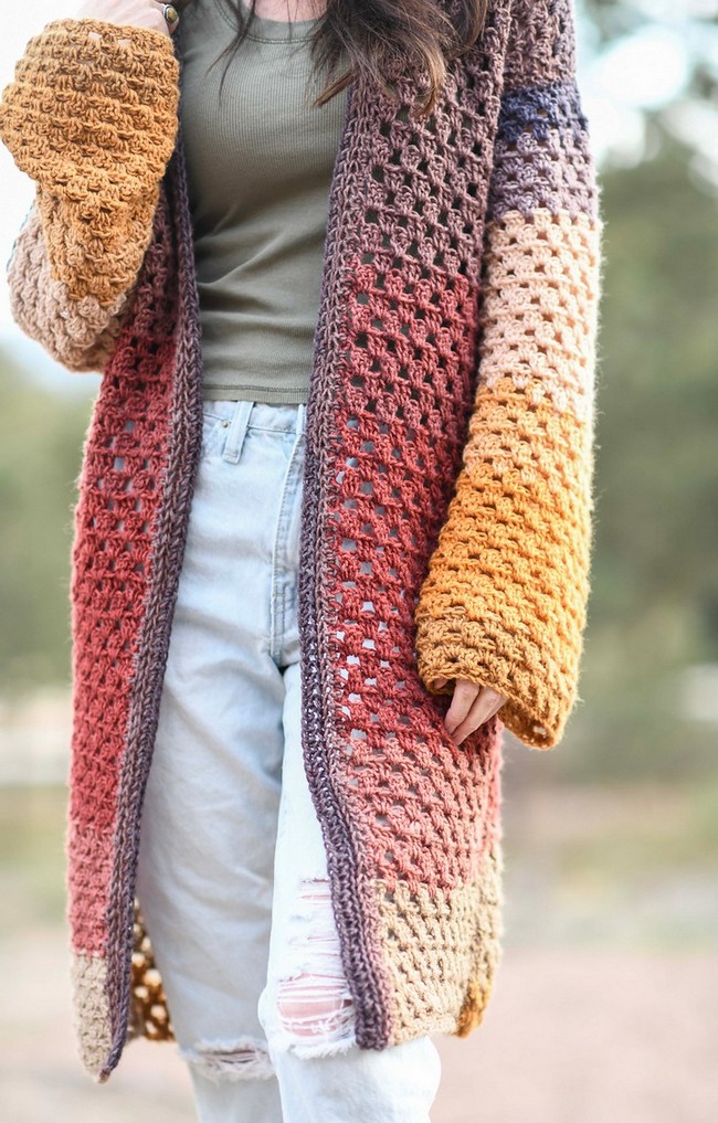 Crochet Endless Eyelets Cardi Pattern