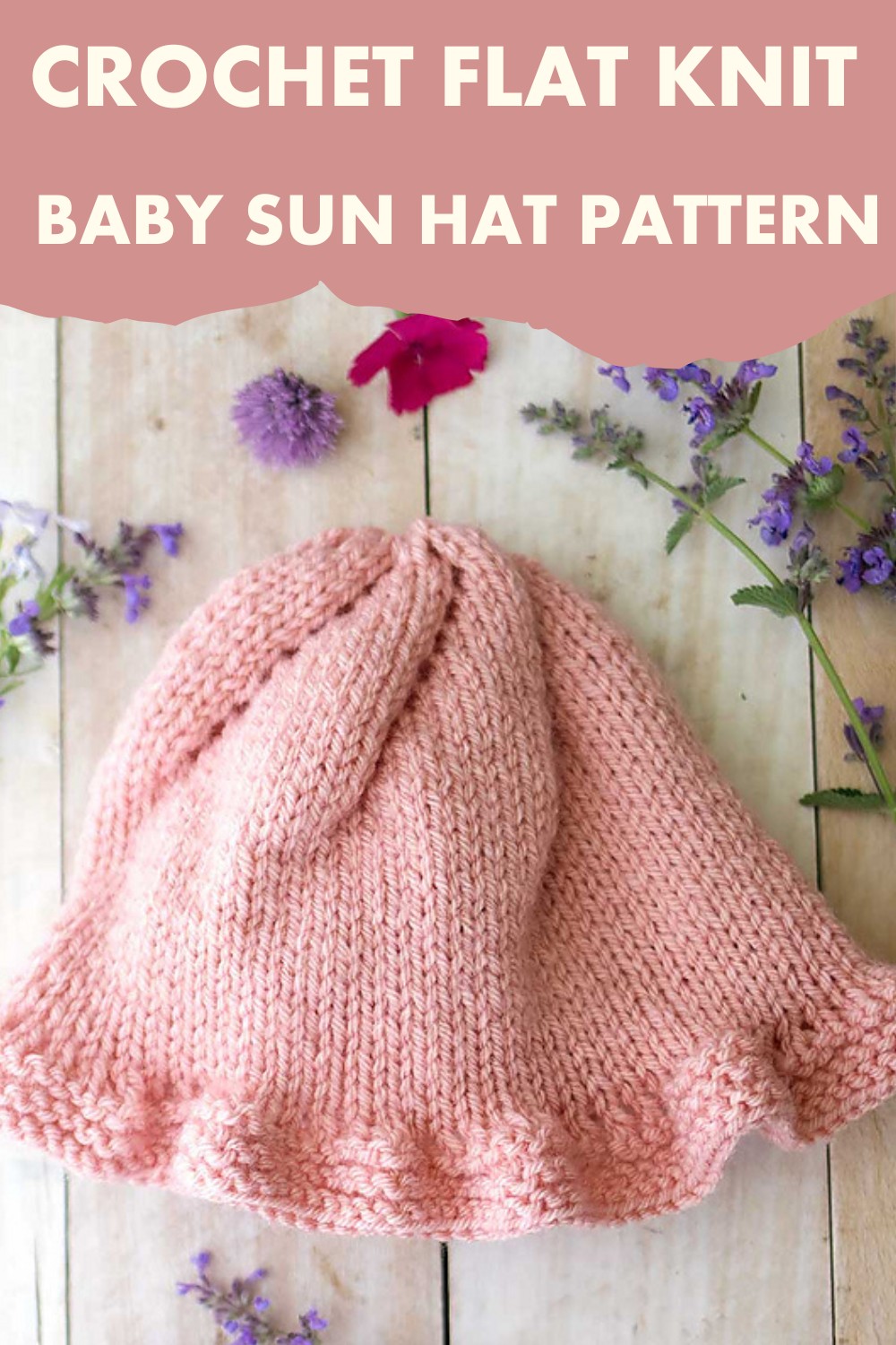 Crochet Flat Knit Baby Sun Hat Pattern 