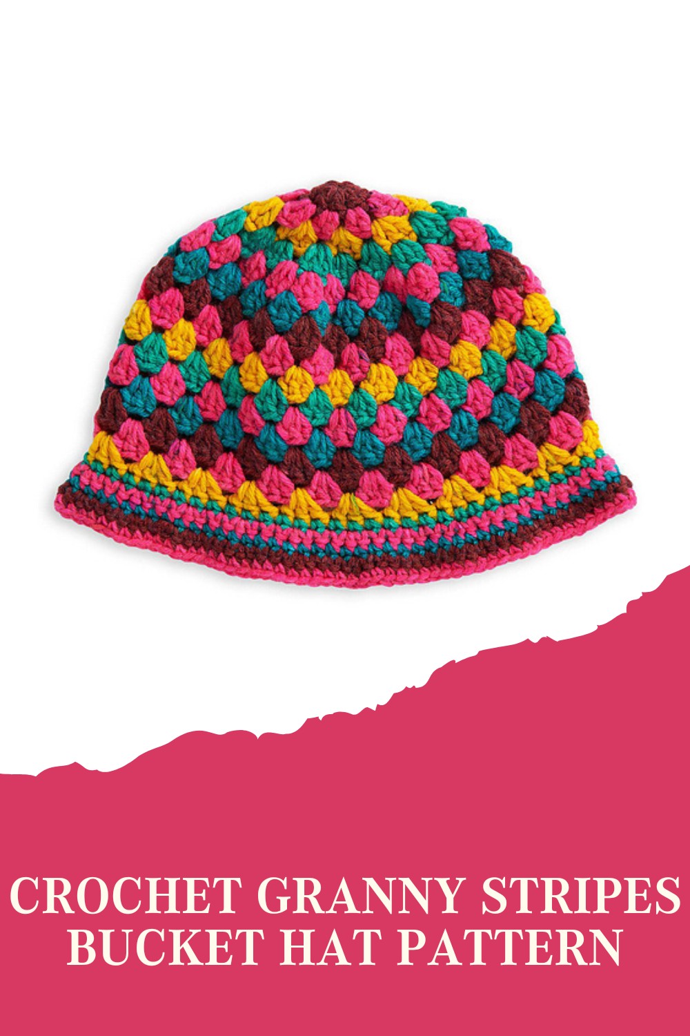 Crochet Granny Stripes Bucket Hat Pattern