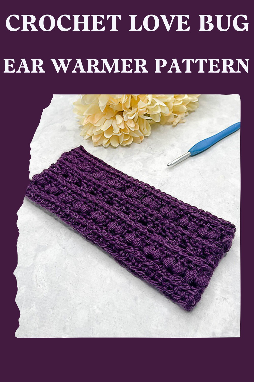Crochet Love Bug Ear Warmer Pattern