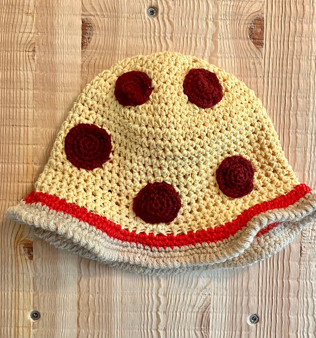 Crochet Pepperoni Pizza Bucket Hat Pattern