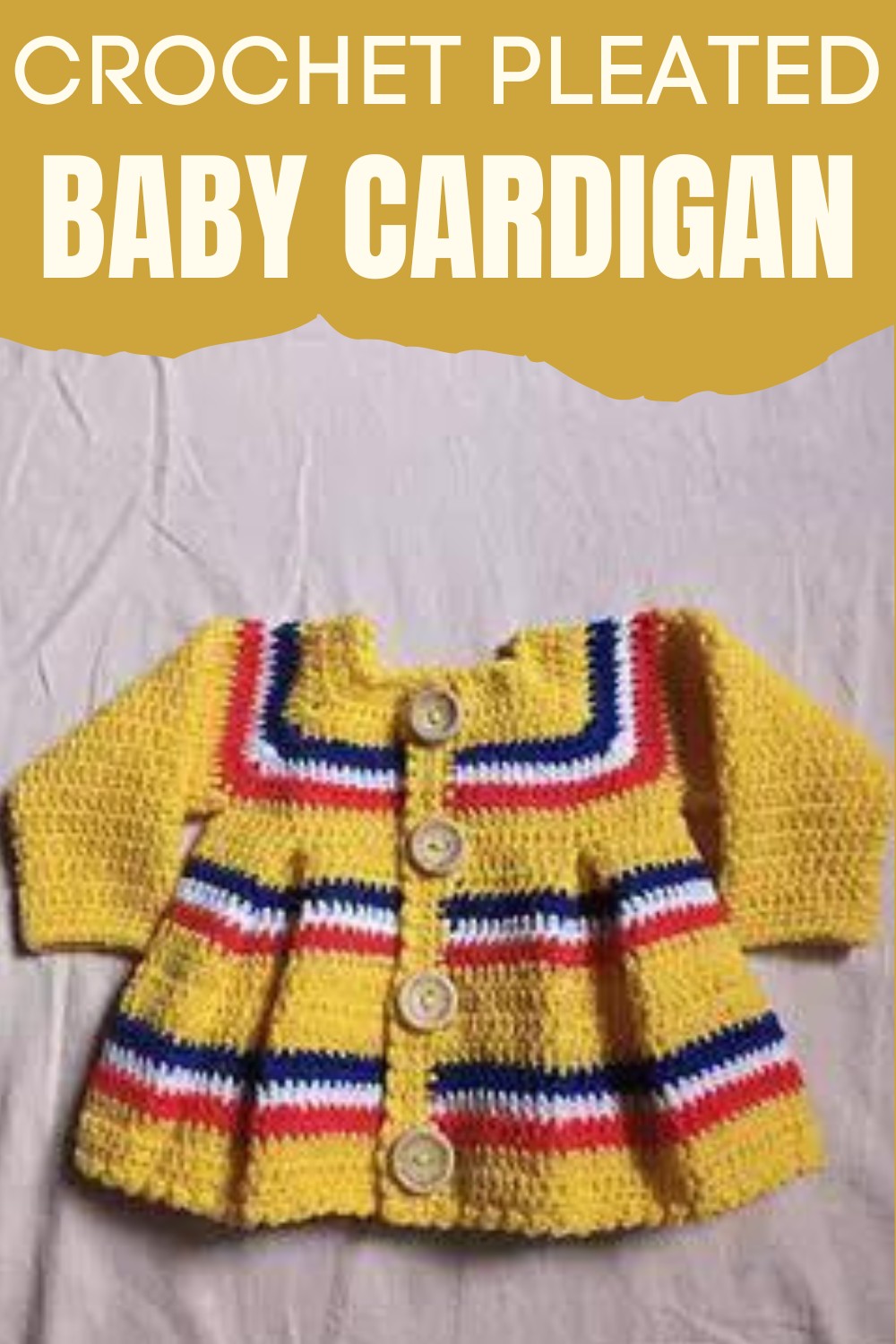 Crochet Pleated Baby Cardigan