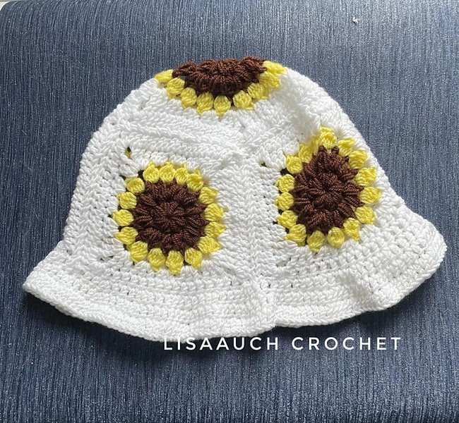 Crochet Sunflower Bucket Hat Pattern 