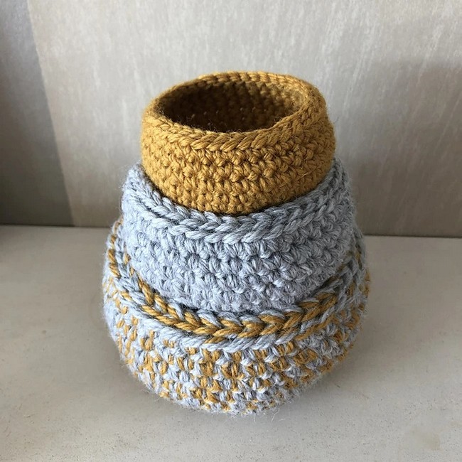 Crochet Three Little Bowls Pattern