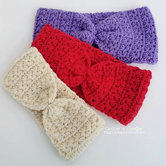 Crochet Winter Star Ear Warmer Pattern