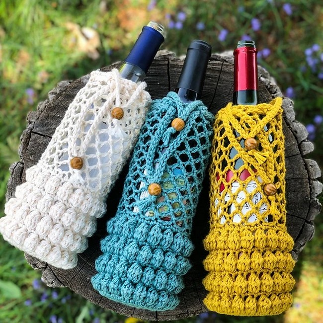 Crochet Boho Wine Tote Pattern