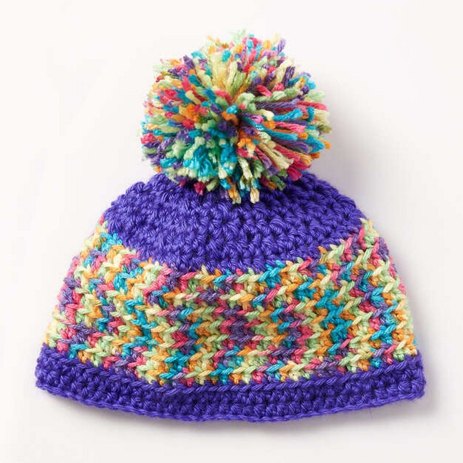 Crochet Caron Chasing Rainbow Hat Pattern