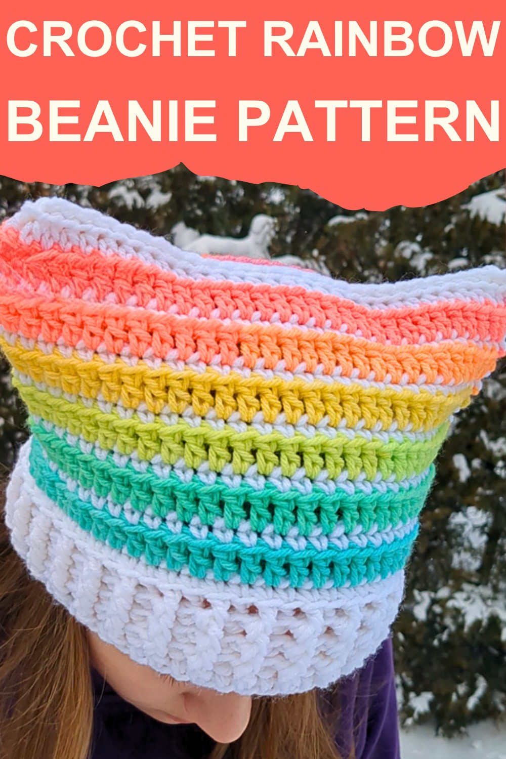 Crochet Cat Hat Rainbow Beanie Pattern