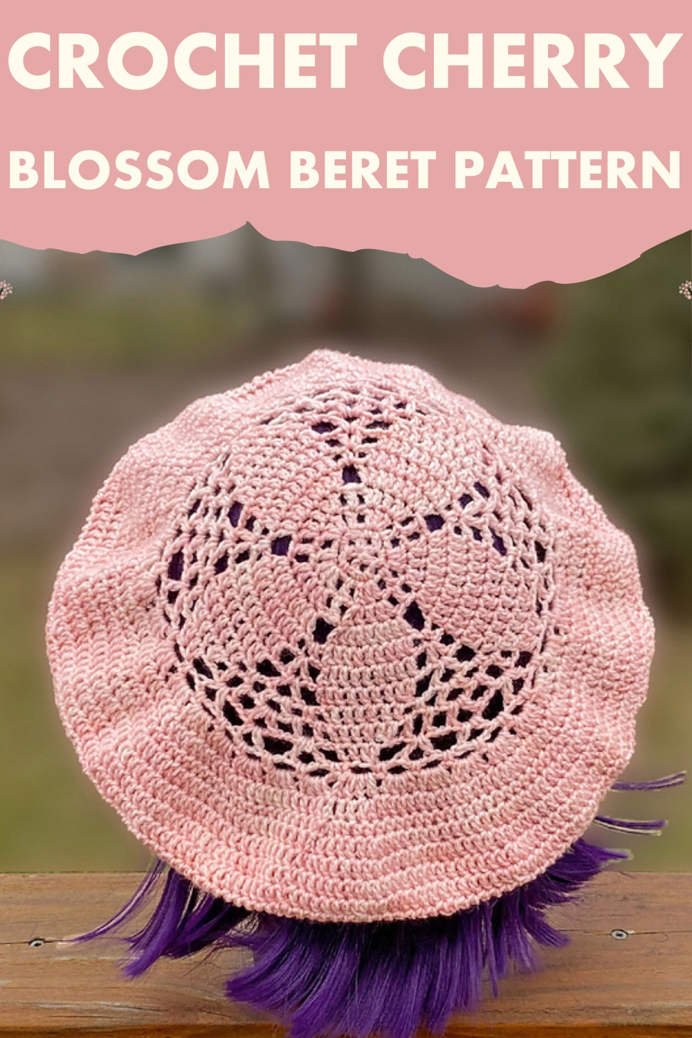 Crochet Cherry Blossom Beret Pattern