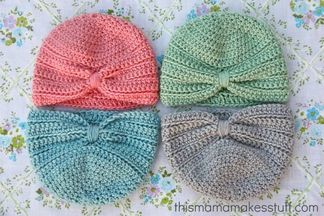 Crochet Easy Baby Turban Pattern 