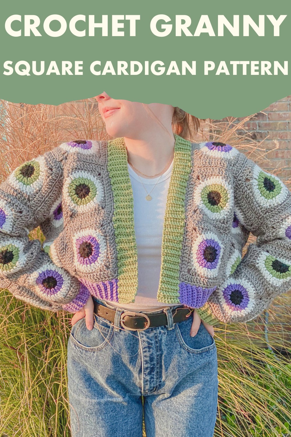 Crochet Halloween Granny Square Cardigan Pattern