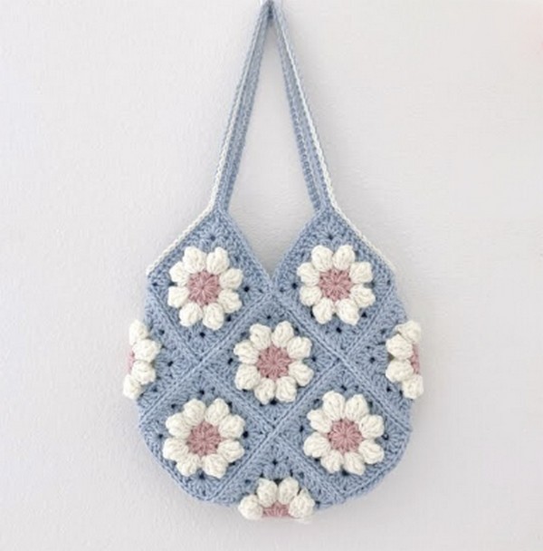 Crochet Flower Motif Bag