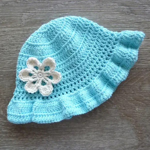 Crochet Frilled Sunshine Baby Hat