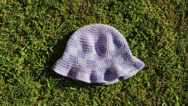 Crochet Checkered Bucket Hat