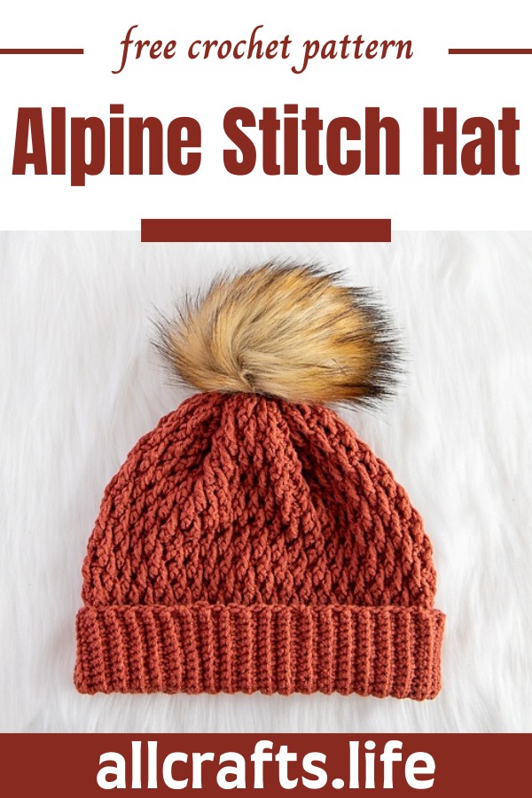 Crochet Alpine Stitch Hat Pattern