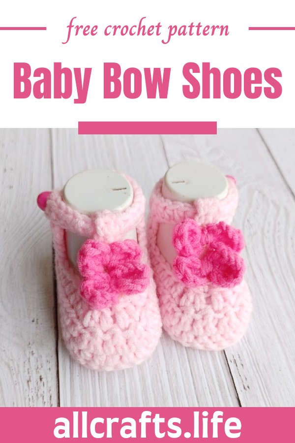 Crochet Baby Bow Shoes Pattern