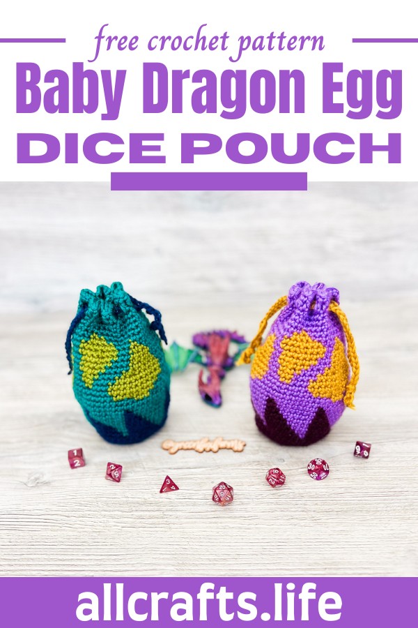 Crochet Baby Dragon Egg Dice Pouch Pattern