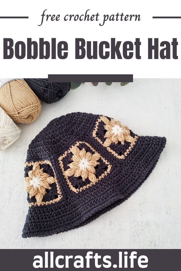 Crochet Bobble Bucket Hat Pattern