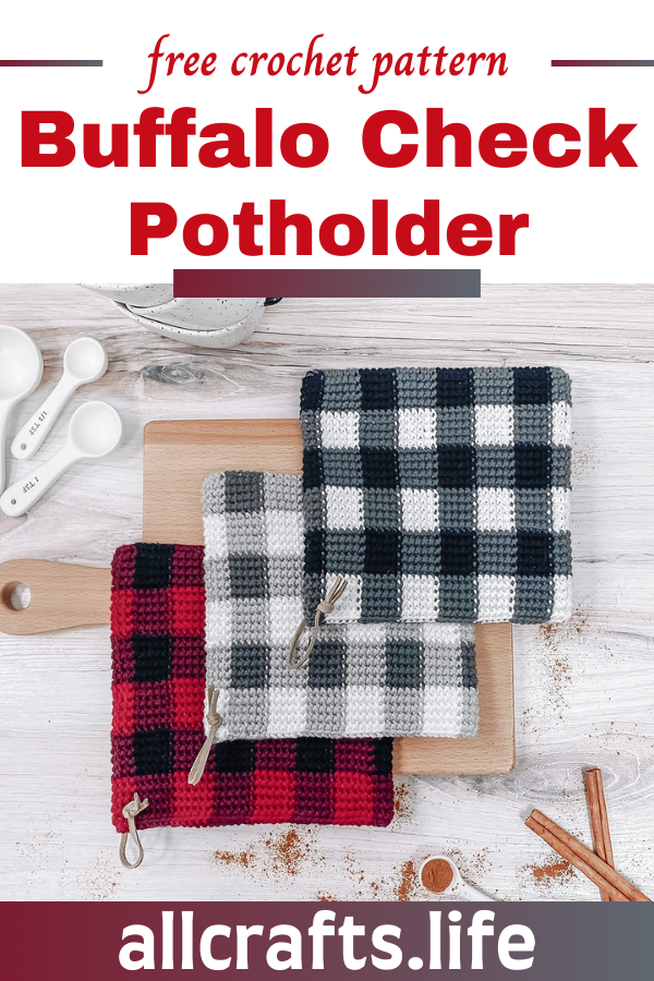 Crochet Buffalo Check Potholder Pattern