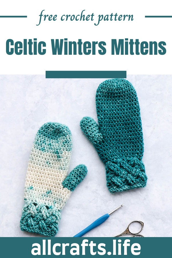 Crochet Celtic Winters Mittens Pattern