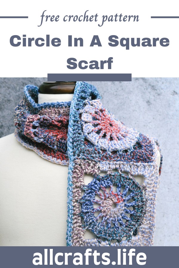 Crochet Circle In A Square Scarf Pattern