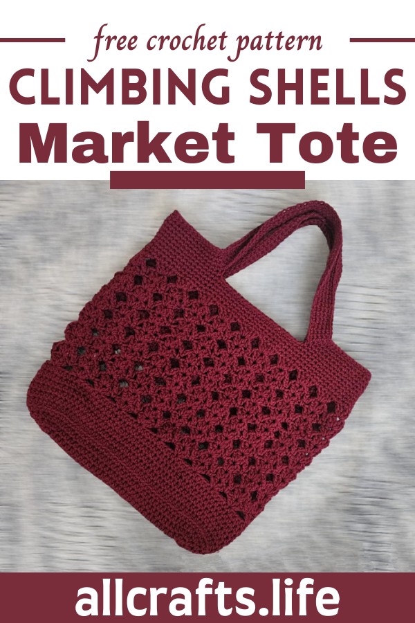 Crochet Climbing Shells Market Tote Pattern