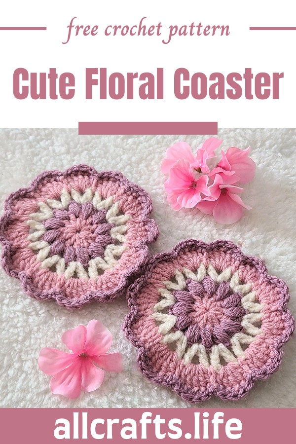 Crochet Cute Floral Coaster Pattern