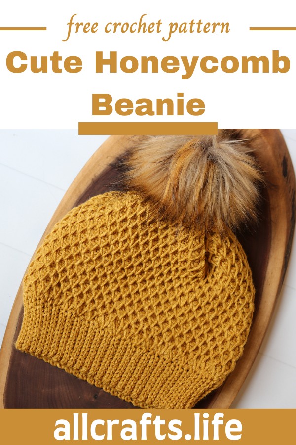 Crochet Cute Honeycomb Beanie Pattern