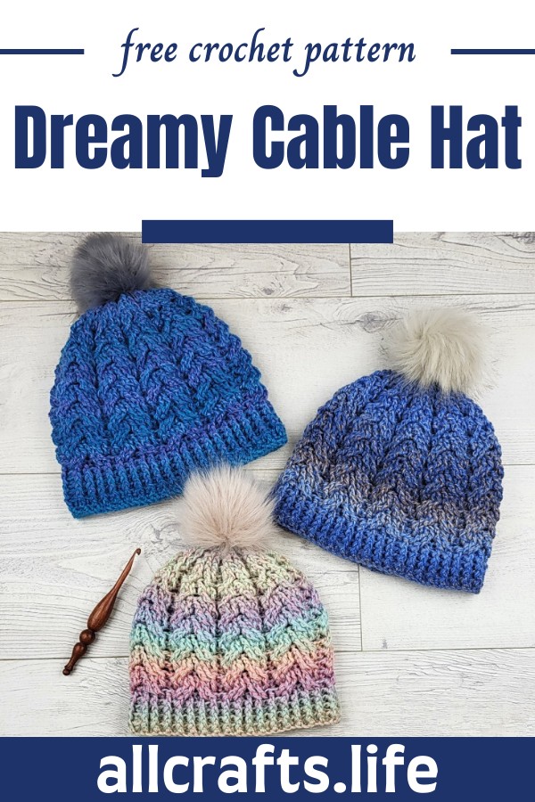 Crochet Dreamy Cable Hat Pattern