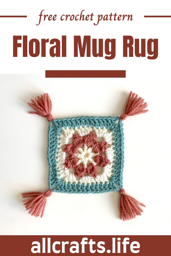 Crochet Floral Mug Rug Pattern